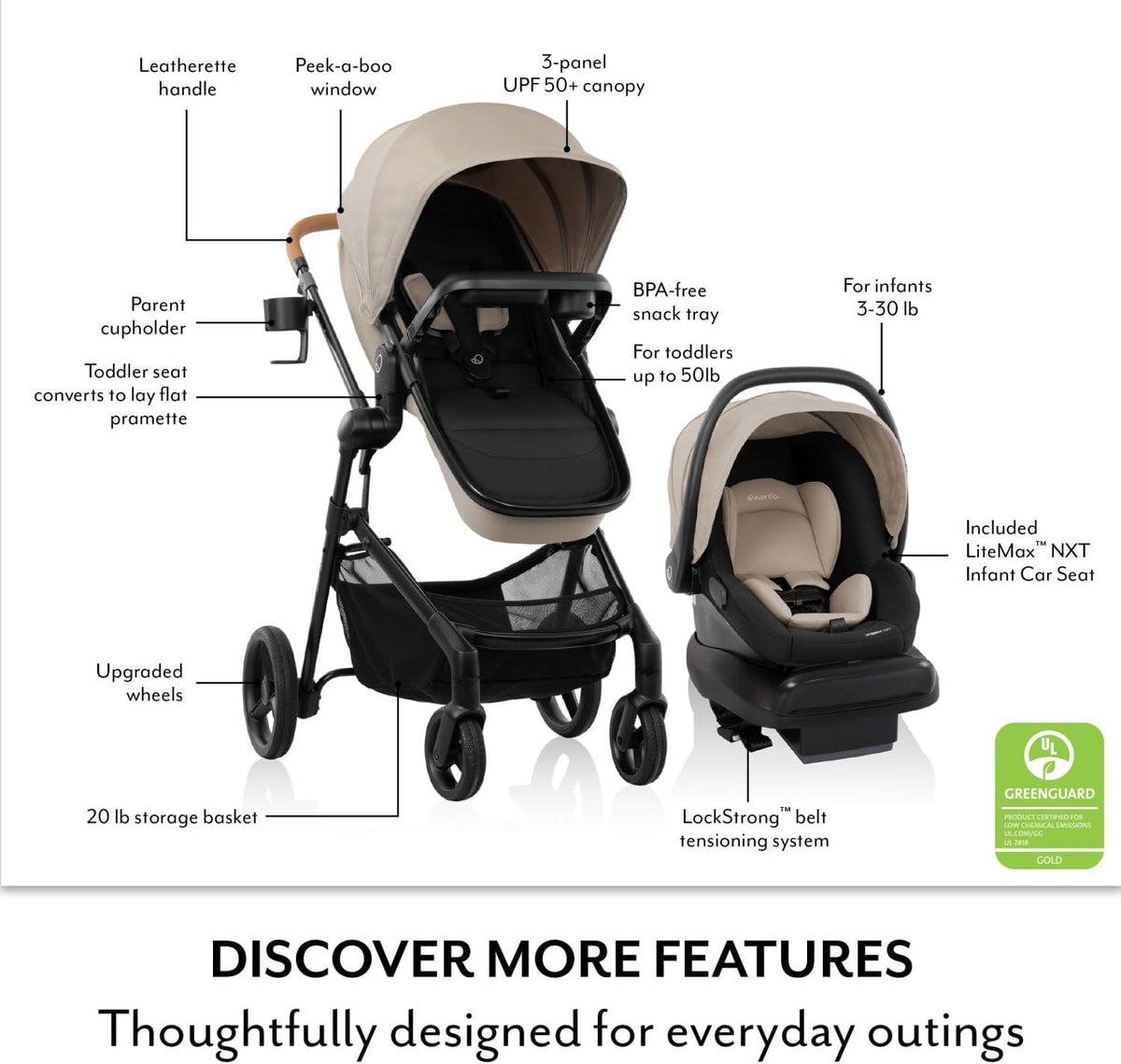 Evenflo Pivot NXT Travel System with Infant Car Seat